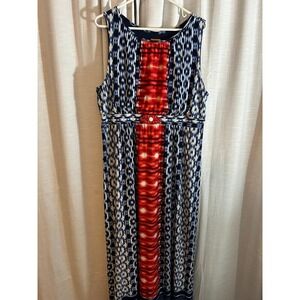 Ruby Road ladies blue and red maxi dress